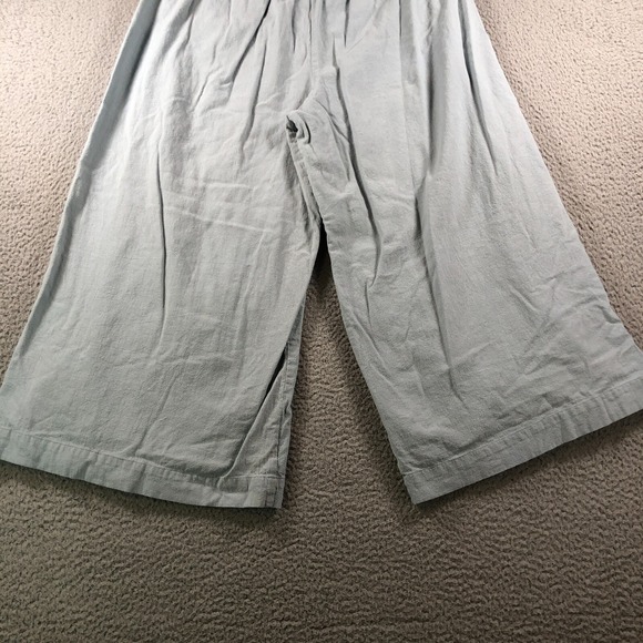 Laude The Label Pants Womens L Blue Crop Everyday Wide Leg Elastic Waist Lined - Picture 7 of 14